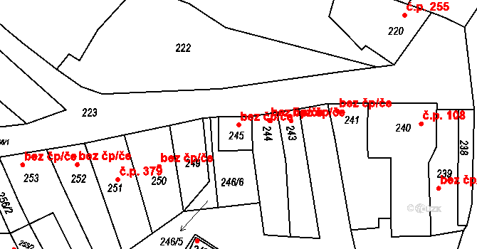 Starovice 40650839 na parcele st. 245 v KÚ Starovice, Katastrální mapa