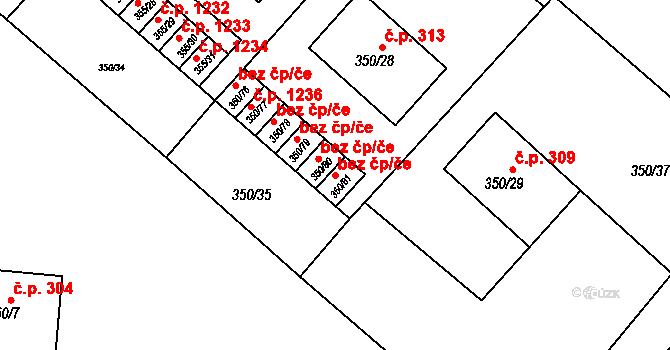Dobšice 40968839 na parcele st. 350/81 v KÚ Dobšice u Znojma, Katastrální mapa