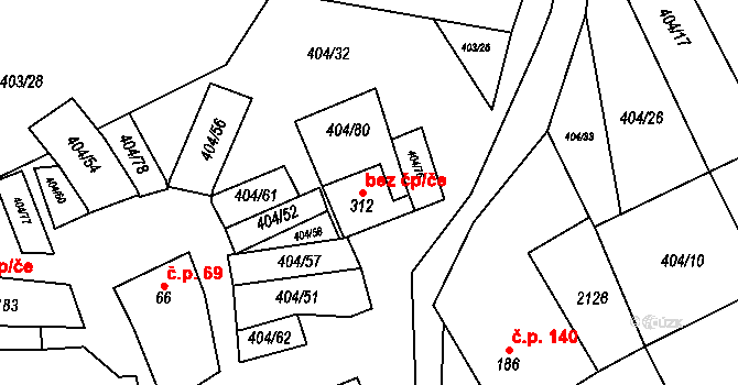 Strážovice 42930839 na parcele st. 312 v KÚ Strážovice, Katastrální mapa