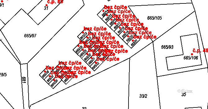 Svatava 43323839 na parcele st. 665/27 v KÚ Svatava, Katastrální mapa