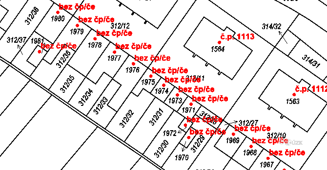 Velké Bílovice 43462839 na parcele st. 1974 v KÚ Velké Bílovice, Katastrální mapa