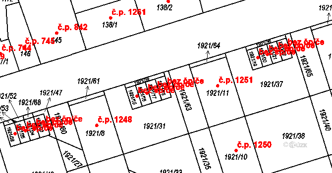 Teplice 45111839 na parcele st. 1921/18 v KÚ Teplice-Trnovany, Katastrální mapa