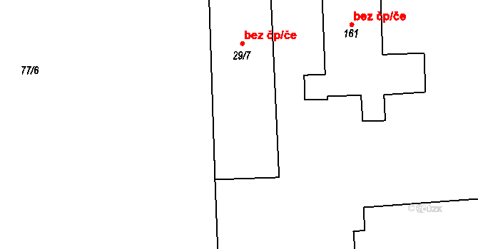 Jenčice 48548839 na parcele st. 29/7 v KÚ Jenčice, Katastrální mapa