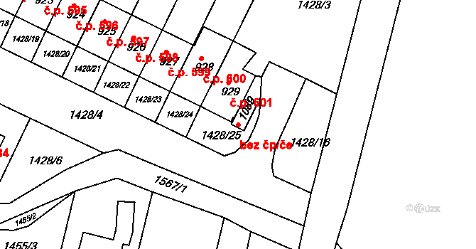 Hradec Králové 48768839 na parcele st. 1089 v KÚ Plotiště nad Labem, Katastrální mapa