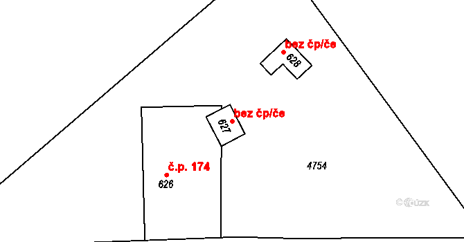 Brumovice 49671839 na parcele st. 627 v KÚ Brumovice u Opavy, Katastrální mapa