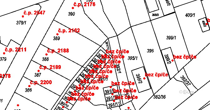 Chomutov 50248839 na parcele st. 391/8 v KÚ Chomutov II, Katastrální mapa