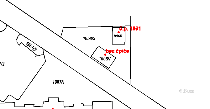 Jirkov 79016839 na parcele st. 1956/7 v KÚ Jirkov, Katastrální mapa