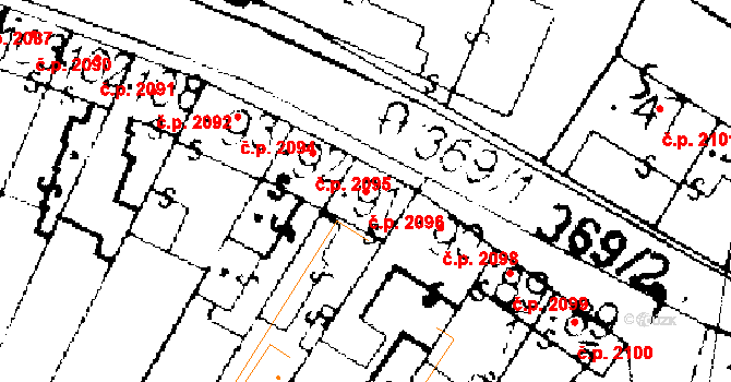 Podlusky 2096, Roudnice nad Labem na parcele st. 91 v KÚ Podlusky, Katastrální mapa