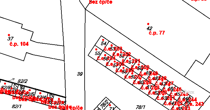 Miřetice u Klášterce nad Ohří 255, Klášterec nad Ohří na parcele st. 56 v KÚ Miřetice u Klášterce nad Ohří, Katastrální mapa