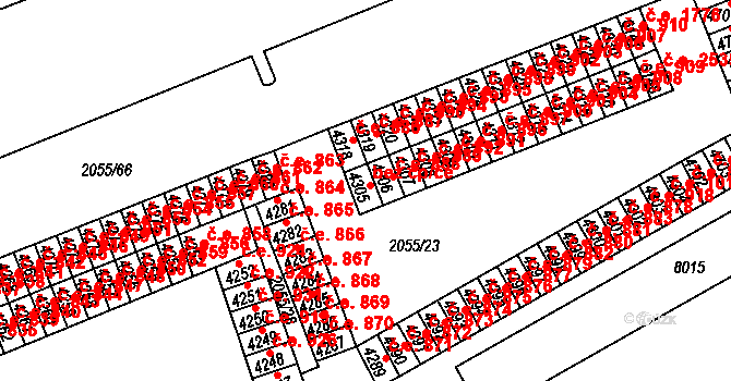 Hodonín 885 na parcele st. 4305 v KÚ Hodonín, Katastrální mapa