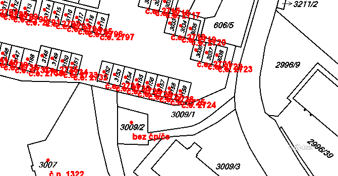 Podlesí 2725, Havířov na parcele st. 3158 v KÚ Bludovice, Katastrální mapa
