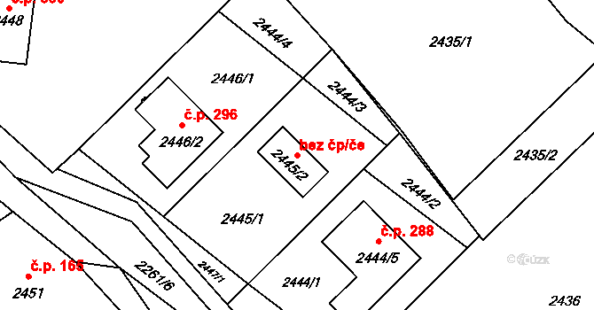 Zubří 39588840 na parcele st. 2445/2 v KÚ Zubří, Katastrální mapa