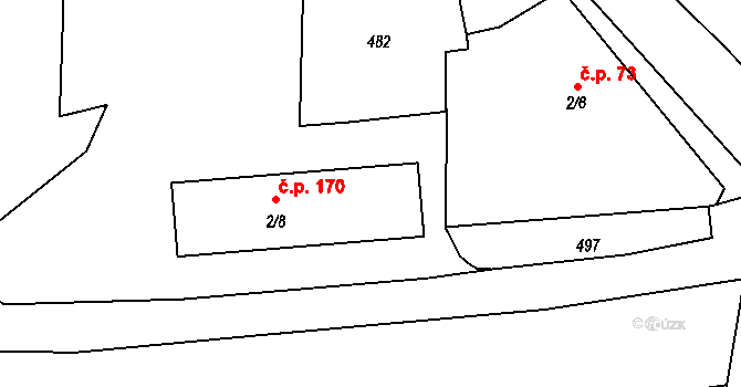 Hořiněves 40235840 na parcele st. 2/32 v KÚ Hořiněves, Katastrální mapa