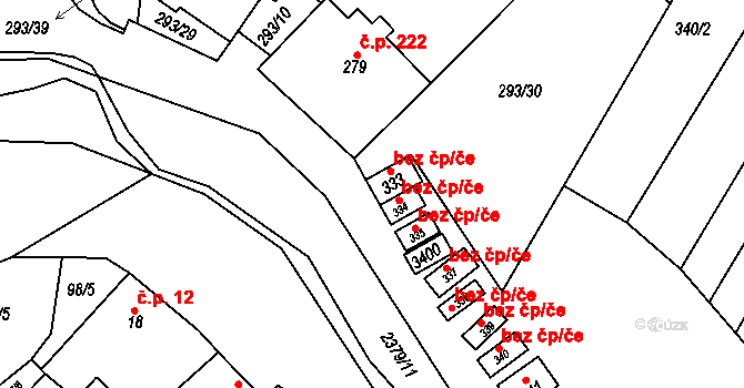 Drnovice 41763840 na parcele st. 334 v KÚ Drnovice, Katastrální mapa