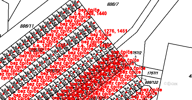 Blansko 42868840 na parcele st. 3710 v KÚ Blansko, Katastrální mapa
