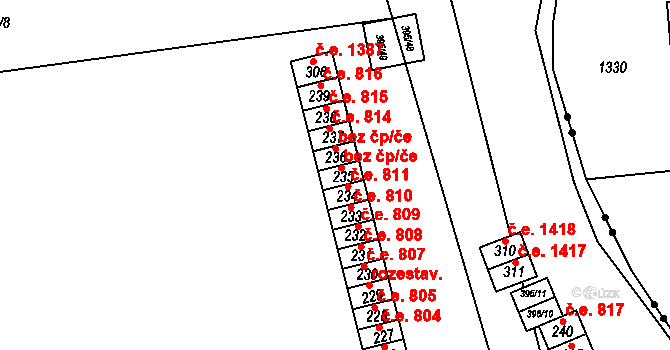 Ivančice 42961840 na parcele st. 235 v KÚ Alexovice, Katastrální mapa