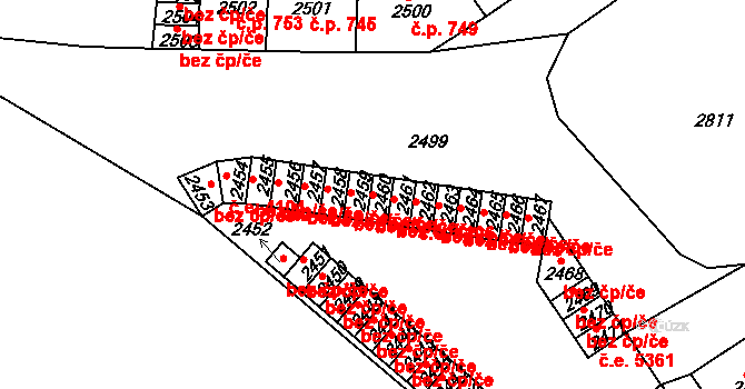 Ústí nad Labem 43539840 na parcele st. 2460 v KÚ Střekov, Katastrální mapa