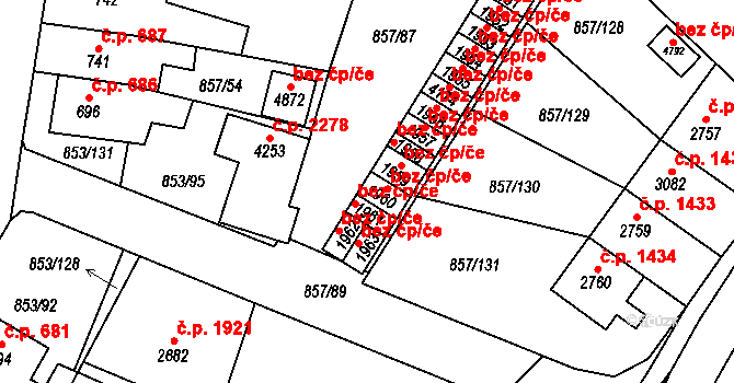 Blansko 2142 na parcele st. 1960 v KÚ Blansko, Katastrální mapa