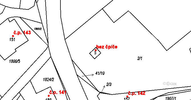 Strážek 44164840 na parcele st. 5 v KÚ Strážek, Katastrální mapa