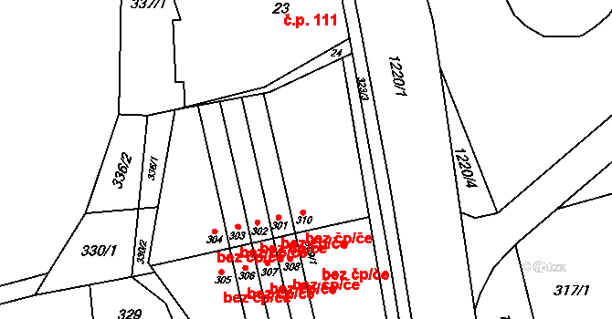Nošovice 46658840 na parcele st. 310 v KÚ Nošovice, Katastrální mapa