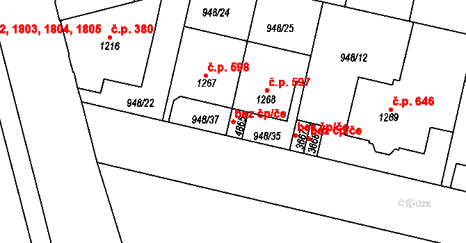Písek 48701840 na parcele st. 4865 v KÚ Písek, Katastrální mapa