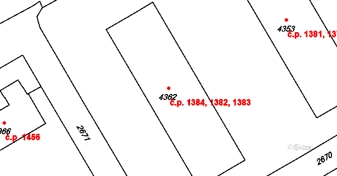 Beroun-Město 1382,1383,1384, Beroun na parcele st. 4362 v KÚ Beroun, Katastrální mapa