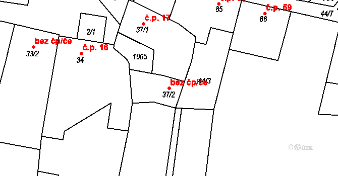 Plumlov 62748840 na parcele st. 37/2 v KÚ Soběsuky u Plumlova, Katastrální mapa