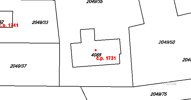 Humpolec 1731 na parcele st. 4088 v KÚ Humpolec, Katastrální mapa