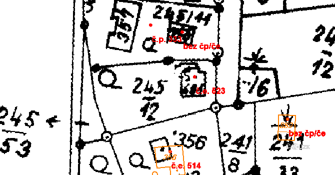 Potštejn 523 na parcele st. 681 v KÚ Potštejn, Katastrální mapa
