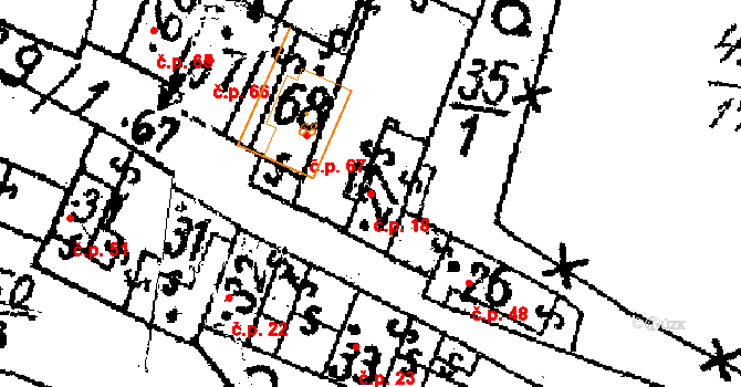 Horní Lukavice 18 na parcele st. 27 v KÚ Horní Lukavice, Katastrální mapa