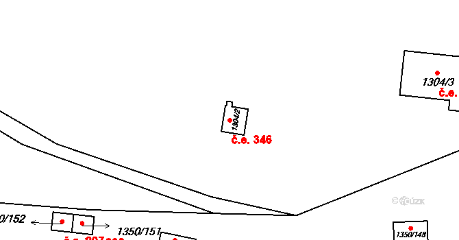Oslnovice 346 na parcele st. 1304/2 v KÚ Oslnovice, Katastrální mapa