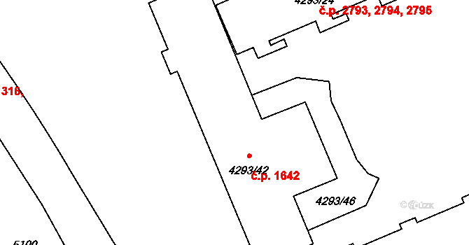 Přerov I-Město 1642, Přerov na parcele st. 4293/42 v KÚ Přerov, Katastrální mapa