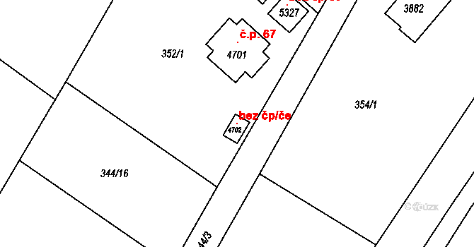 Rožnov pod Radhoštěm 119158841 na parcele st. 4702 v KÚ Rožnov pod Radhoštěm, Katastrální mapa