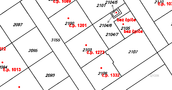 Nusle 1273, Praha na parcele st. 2103 v KÚ Nusle, Katastrální mapa