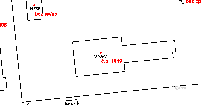 Bolevec 1619, Plzeň na parcele st. 1583/7 v KÚ Bolevec, Katastrální mapa