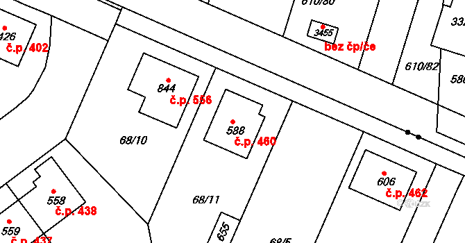 Litol 460, Lysá nad Labem na parcele st. 588 v KÚ Litol, Katastrální mapa