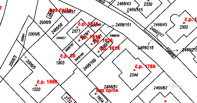 Tišnov 1814 na parcele st. 2680/1 v KÚ Tišnov, Katastrální mapa