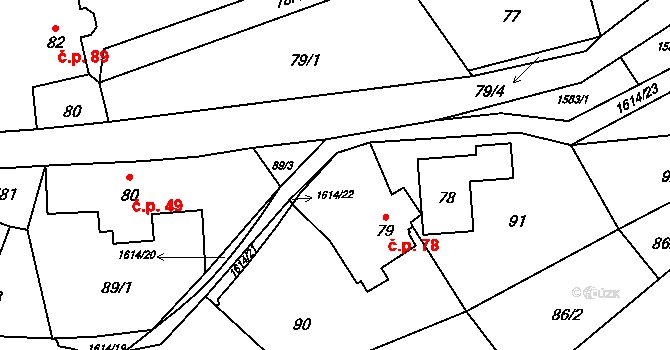 Fojtovice 78, Heřmanov na parcele st. 79/1 v KÚ Fojtovice u Heřmanova, Katastrální mapa