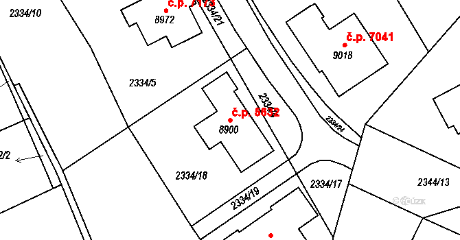 Zlín 5632 na parcele st. 8900 v KÚ Zlín, Katastrální mapa