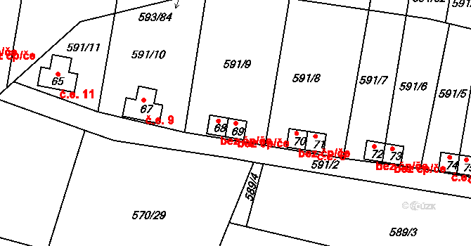 Kašina Hora 7, Záhoří, Katastrální mapa