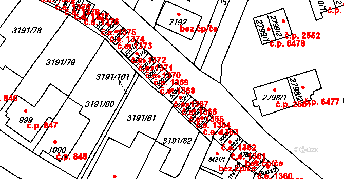 Zlín 1367 na parcele st. 5394 v KÚ Zlín, Katastrální mapa