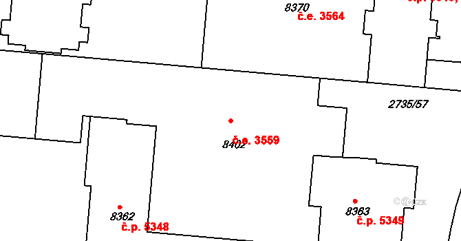 Zlín 3559 na parcele st. 8402 v KÚ Zlín, Katastrální mapa