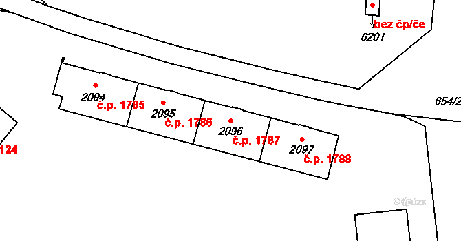 Zábřeh 1787, Ostrava na parcele st. 2096 v KÚ Zábřeh nad Odrou, Katastrální mapa