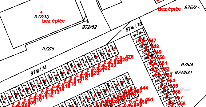 Štětí 424 na parcele st. 974/474 v KÚ Štětí I, Katastrální mapa