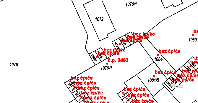 Teplice 39136841 na parcele st. 1076/5 v KÚ Teplice, Katastrální mapa