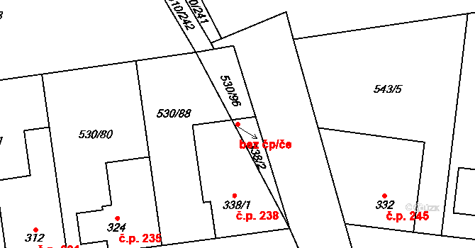 Dolní Beřkovice 39327841 na parcele st. 338/2 v KÚ Dolní Beřkovice, Katastrální mapa