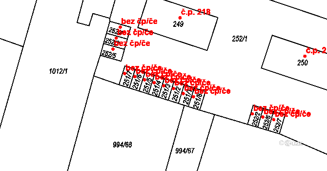 Čimelice 39944841 na parcele st. 251/3 v KÚ Čimelice, Katastrální mapa