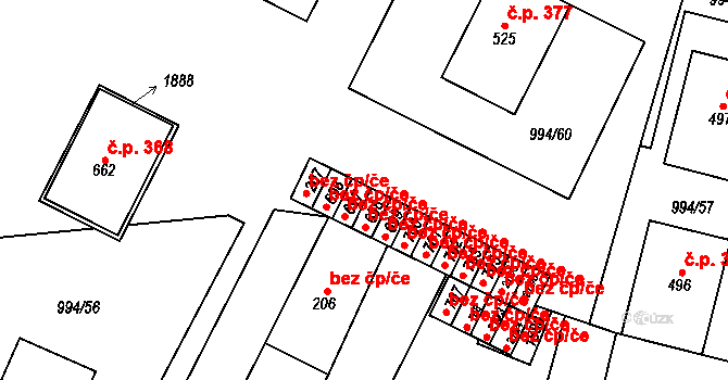 Jevišovice 40973841 na parcele st. 696 v KÚ Jevišovice, Katastrální mapa