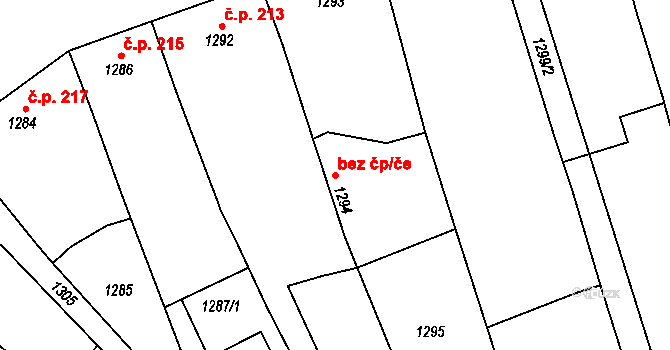 Mikulčice 41409841 na parcele st. 1294 v KÚ Mikulčice, Katastrální mapa