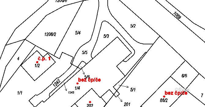 Velká Skrovnice 41916841 na parcele st. 1/4 v KÚ Velká Skrovnice, Katastrální mapa
